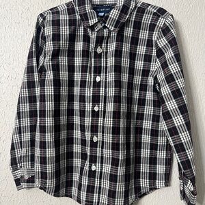 Andy & Evan 6 Boys white black red Long sleeve button down woven shirt